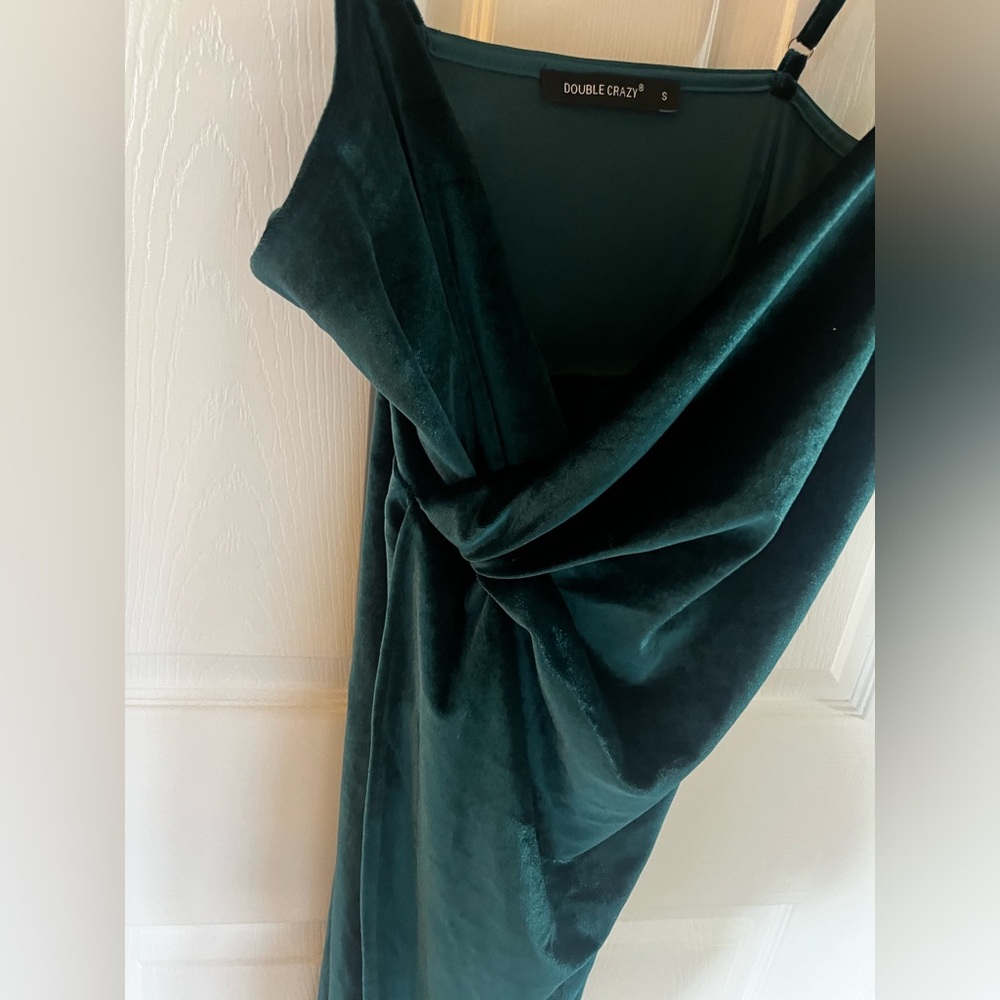 Green velvet dress